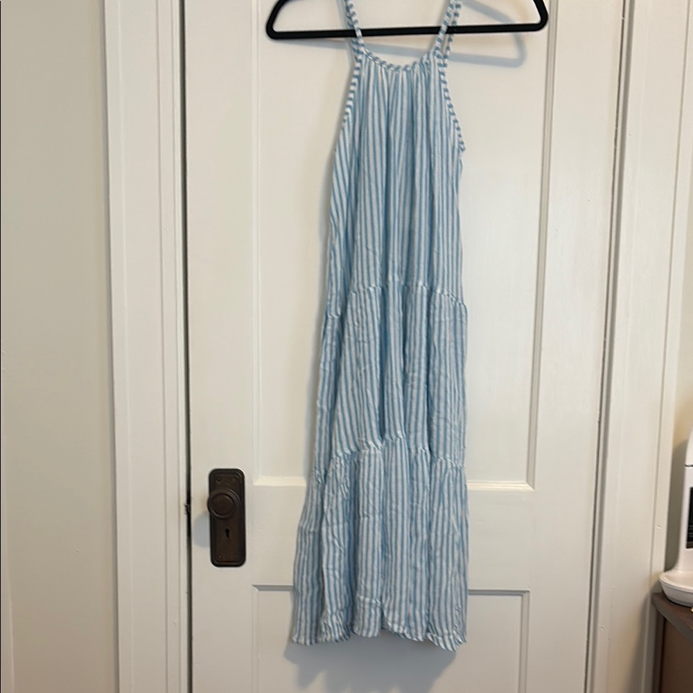 Raviya Blue and White Striped Cover-up Dress